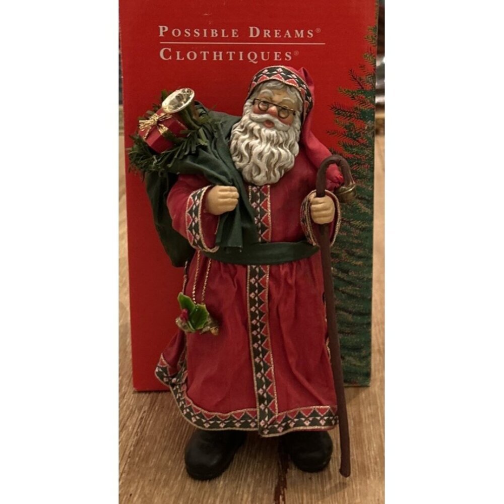 Possible Dreams Clothtique Colonial Santa Ornament Figure 1995 Christmas 714011